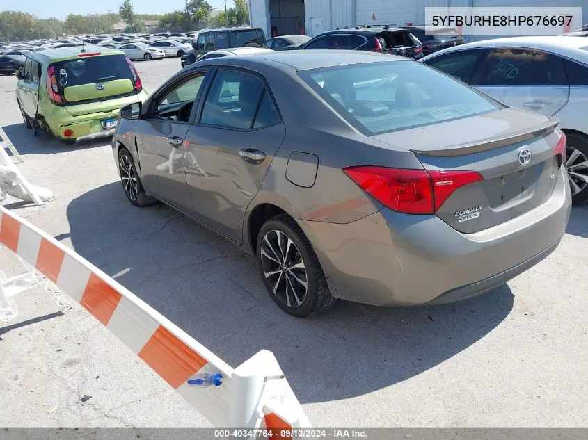 2017 Toyota Corolla Se VIN: 5YFBURHE8HP676697 Lot: 40347764