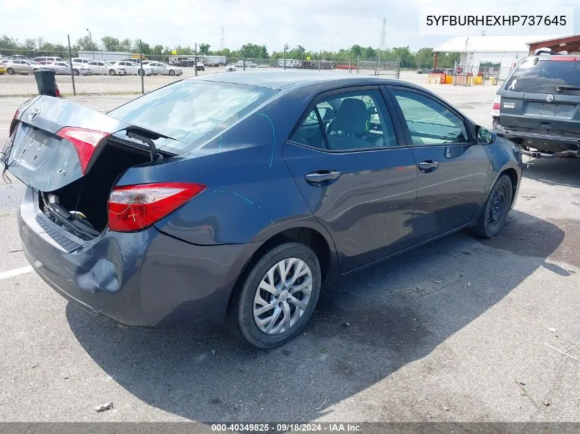 2017 Toyota Corolla L/Le/Xle/Se/Xse VIN: 5YFBURHEXHP737645 Lot: 40349825