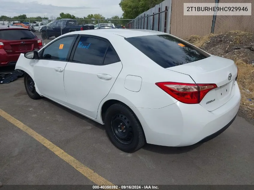 2T1BURHE9HC929946 2017 Toyota Corolla L/Le/Xle/Se/Xse