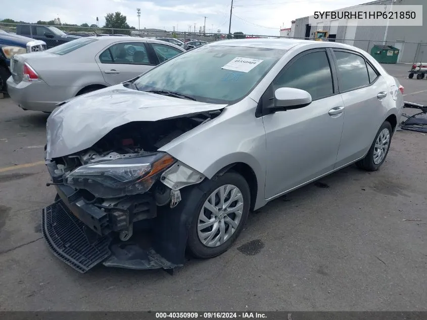 2017 Toyota Corolla Le VIN: 5YFBURHE1HP621850 Lot: 40350909