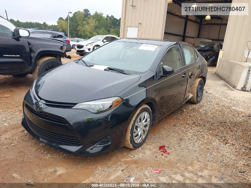 2017 Toyota Corolla L/Le/Xle/Se/Xse VIN: 2T1BURHE0HC780407 Lot: 40358523