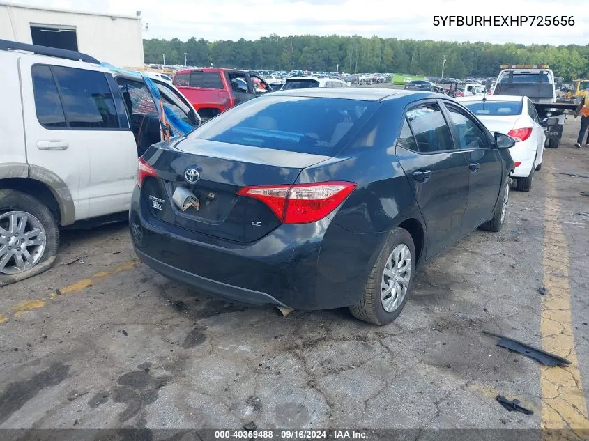 2017 Toyota Corolla Le VIN: 5YFBURHEXHP725656 Lot: 40359488