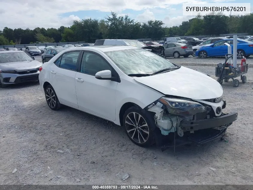 2017 Toyota Corolla Se VIN: 5YFBURHE8HP676201 Lot: 40359753