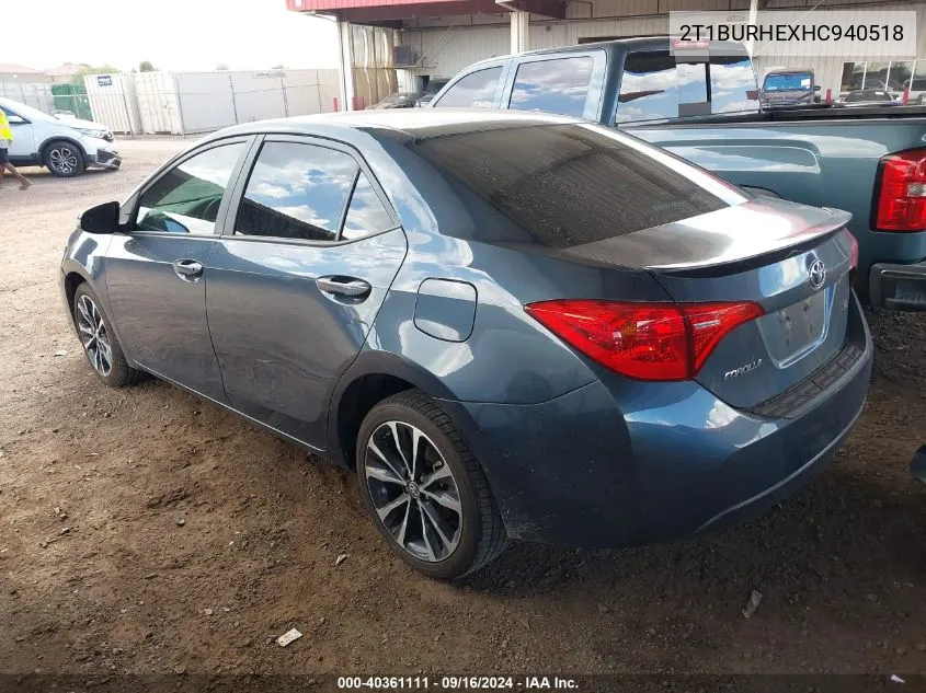 2T1BURHEXHC940518 2017 Toyota Corolla Se