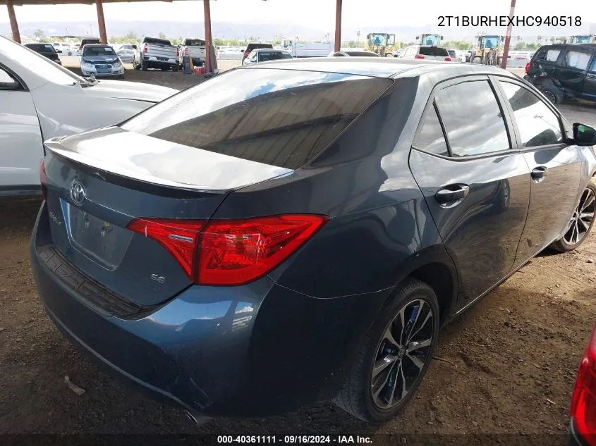 2T1BURHEXHC940518 2017 Toyota Corolla Se