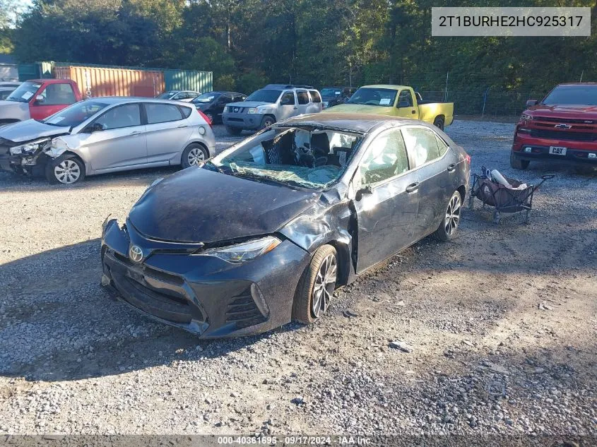 2017 Toyota Corolla Se VIN: 2T1BURHE2HC925317 Lot: 40361695