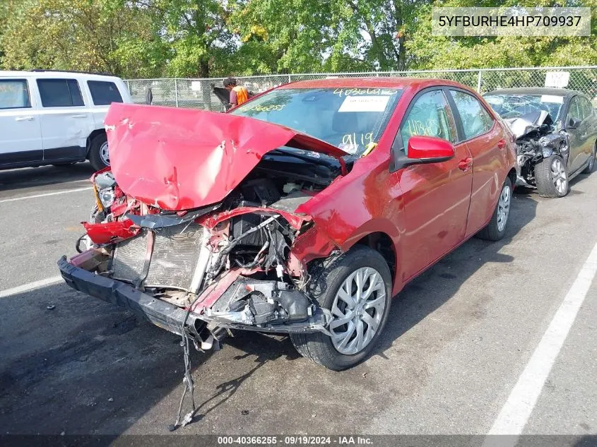 2017 Toyota Corolla Le VIN: 5YFBURHE4HP709937 Lot: 40366255