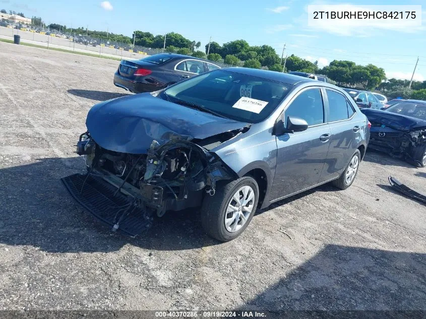 2017 Toyota Corolla L VIN: 2T1BURHE9HC842175 Lot: 40370286