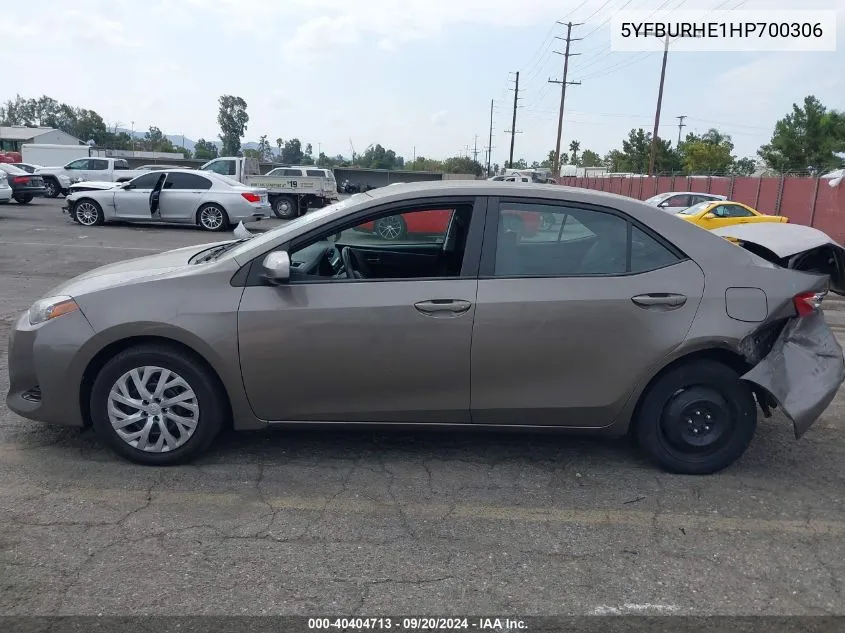 2017 Toyota Corolla Le VIN: 5YFBURHE1HP700306 Lot: 40404713