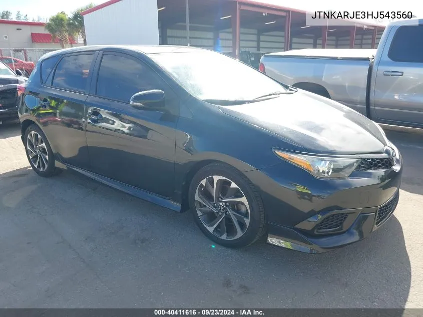 2017 Toyota Corolla Im VIN: JTNKARJE3HJ543560 Lot: 40411616