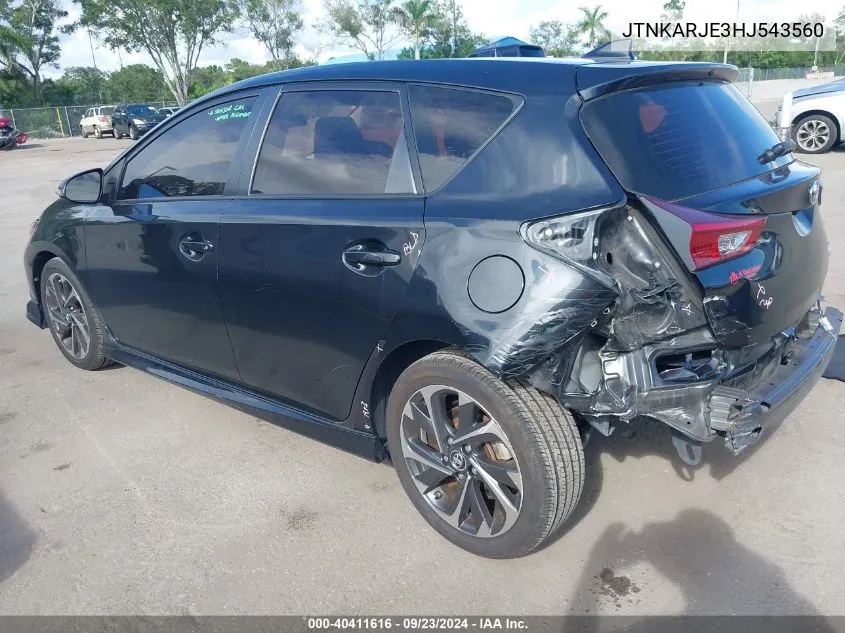 2017 Toyota Corolla Im VIN: JTNKARJE3HJ543560 Lot: 40411616