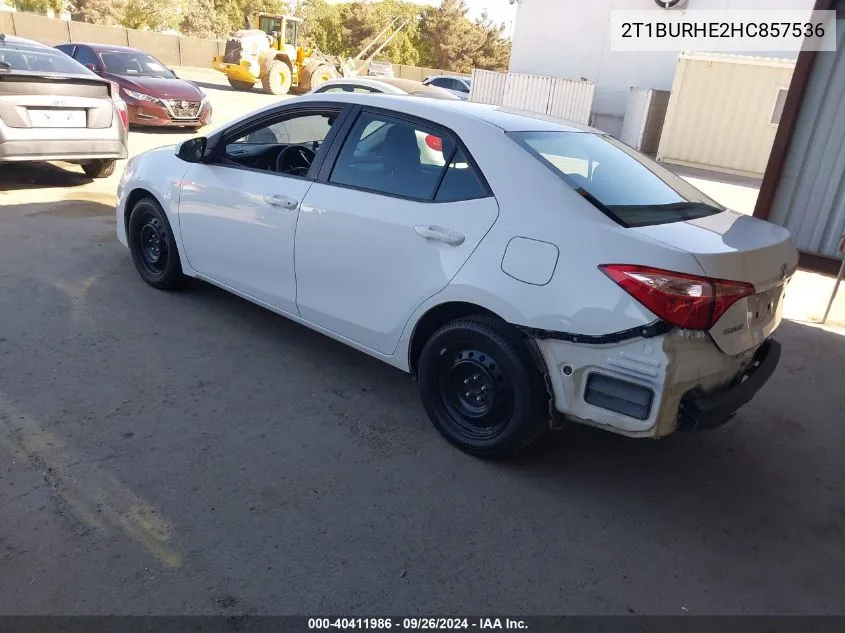 2T1BURHE2HC857536 2017 Toyota Corolla Le