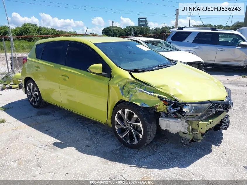 2017 Toyota Corolla Im VIN: JTNKARJE0HJ536243 Lot: 40412768