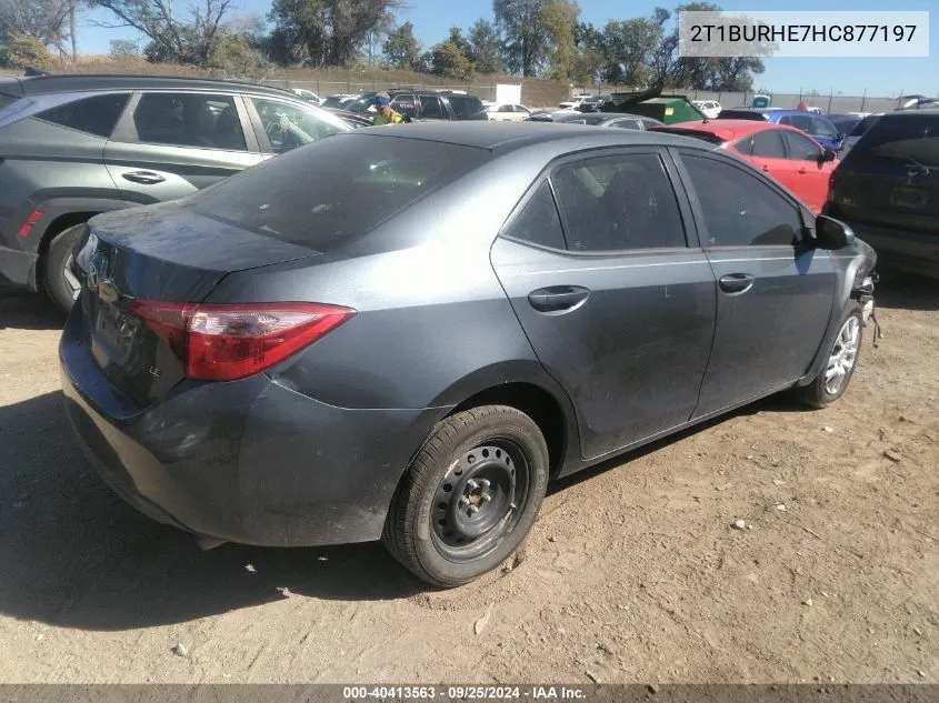 2017 Toyota Corolla Le VIN: 2T1BURHE7HC877197 Lot: 40413563