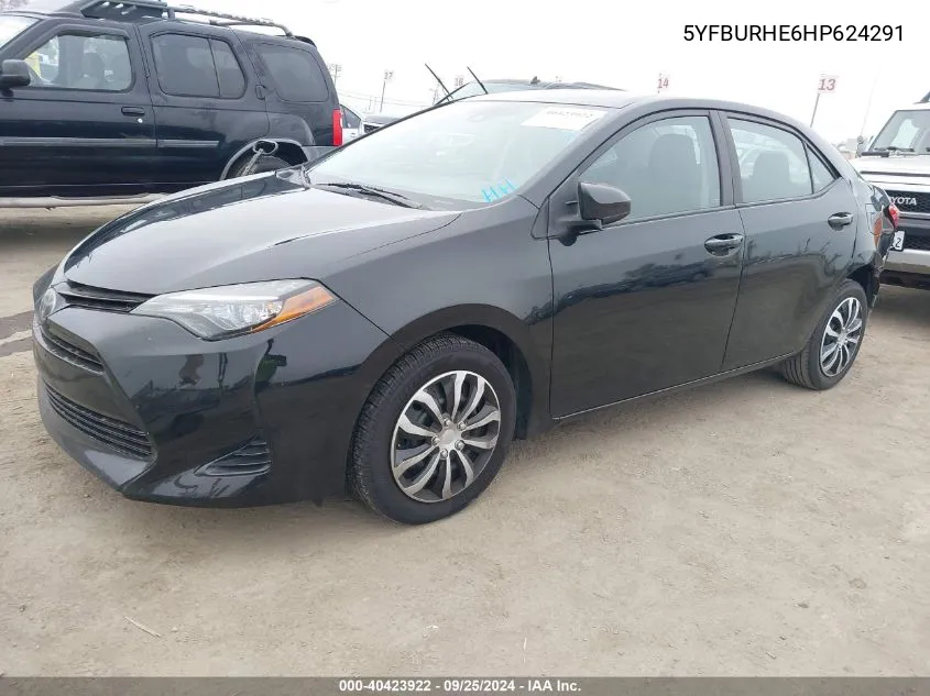 2017 Toyota Corolla Le VIN: 5YFBURHE6HP624291 Lot: 40423922