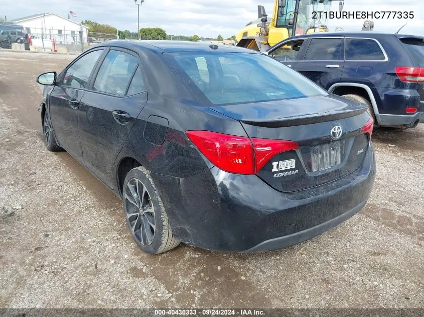 2017 Toyota Corolla Xse VIN: 2T1BURHE8HC777335 Lot: 40430333