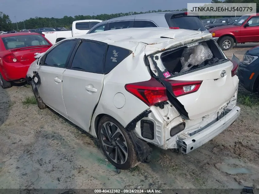 2017 Toyota Corolla Im VIN: JTNKARJE6HJ540779 Lot: 40432382