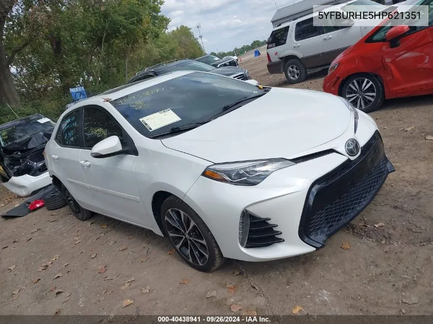 2017 Toyota Corolla Se VIN: 5YFBURHE5HP621351 Lot: 40438941