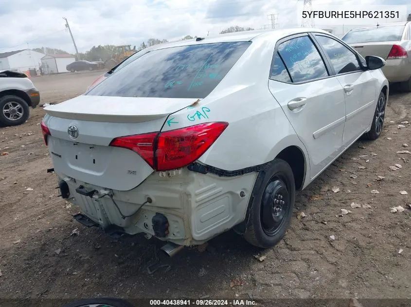 2017 Toyota Corolla Se VIN: 5YFBURHE5HP621351 Lot: 40438941