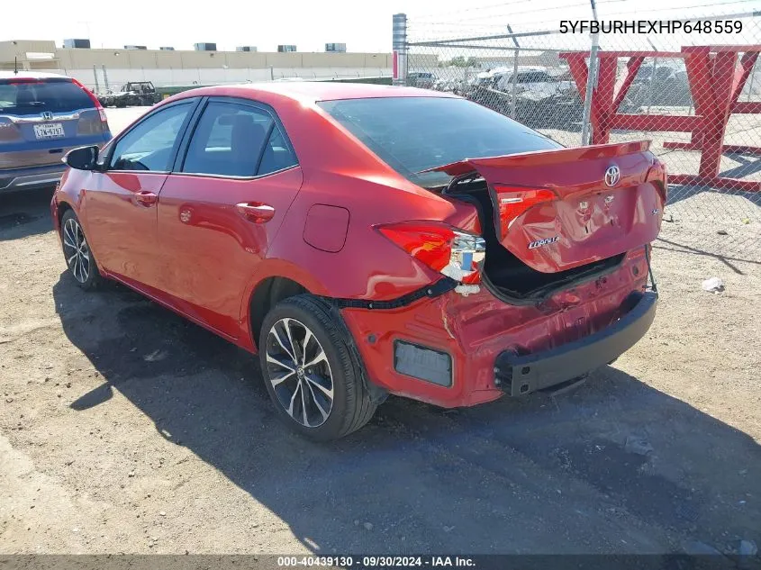 5YFBURHEXHP648559 2017 Toyota Corolla Se