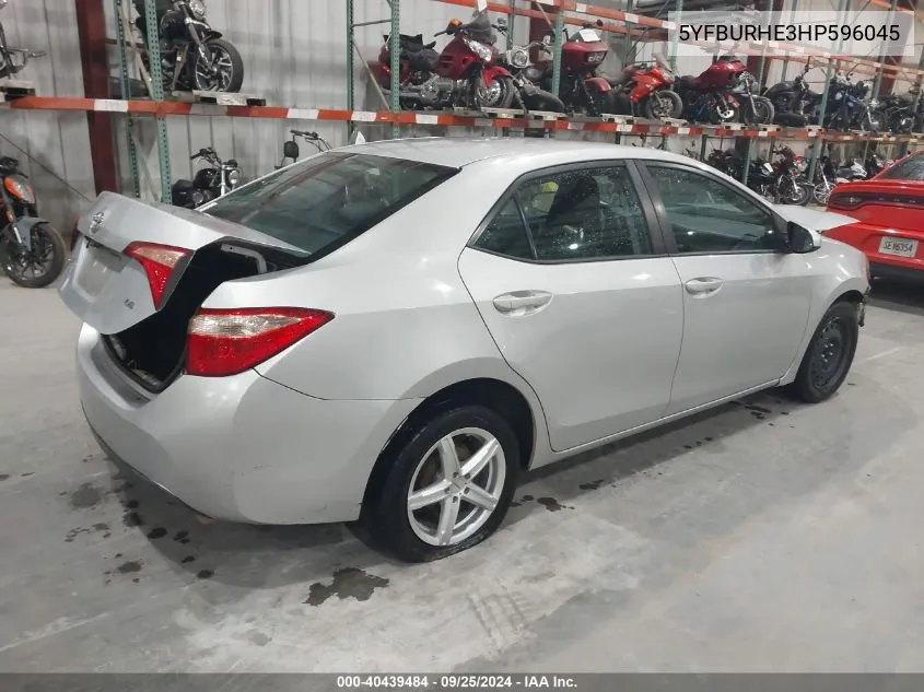 5YFBURHE3HP596045 2017 Toyota Corolla Le