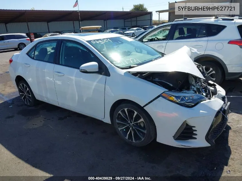 2017 Toyota Corolla Se VIN: 5YFBURHE9HP627721 Lot: 40439829