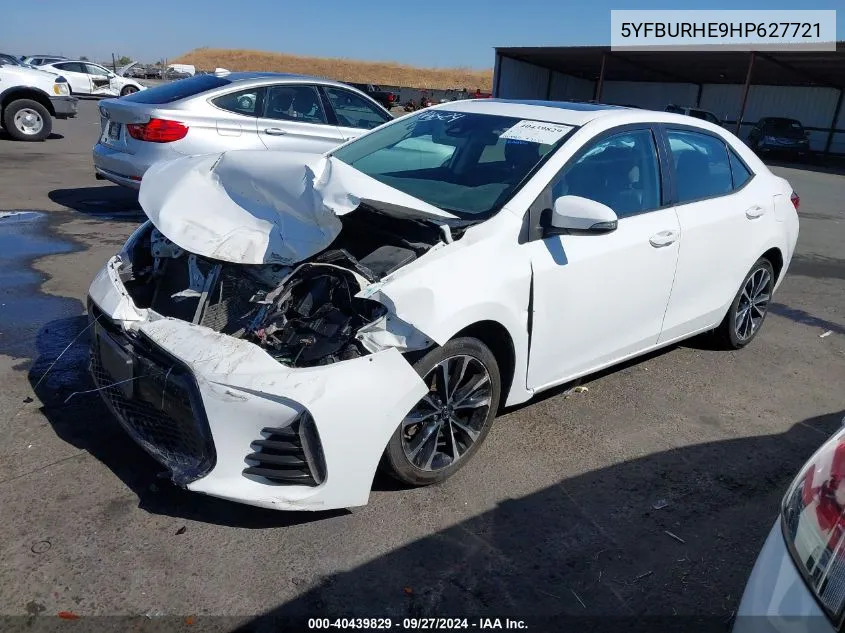 2017 Toyota Corolla Se VIN: 5YFBURHE9HP627721 Lot: 40439829