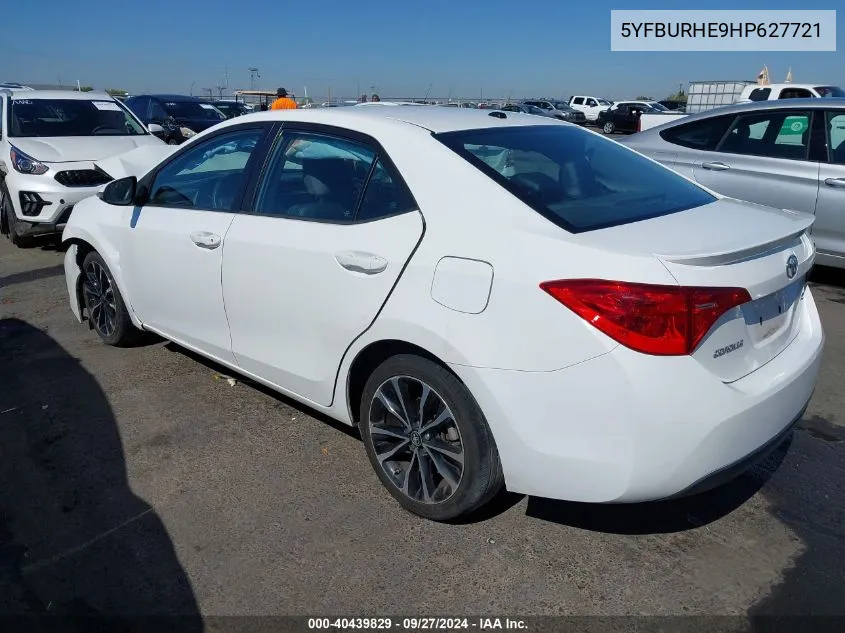 2017 Toyota Corolla Se VIN: 5YFBURHE9HP627721 Lot: 40439829