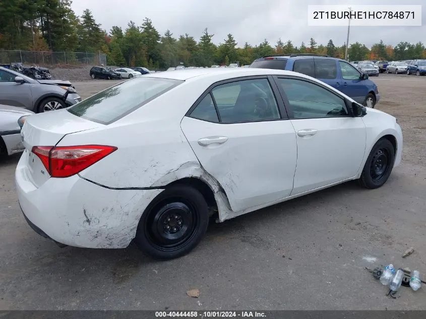 2017 Toyota Corolla Le VIN: 2T1BURHE1HC784871 Lot: 40444458