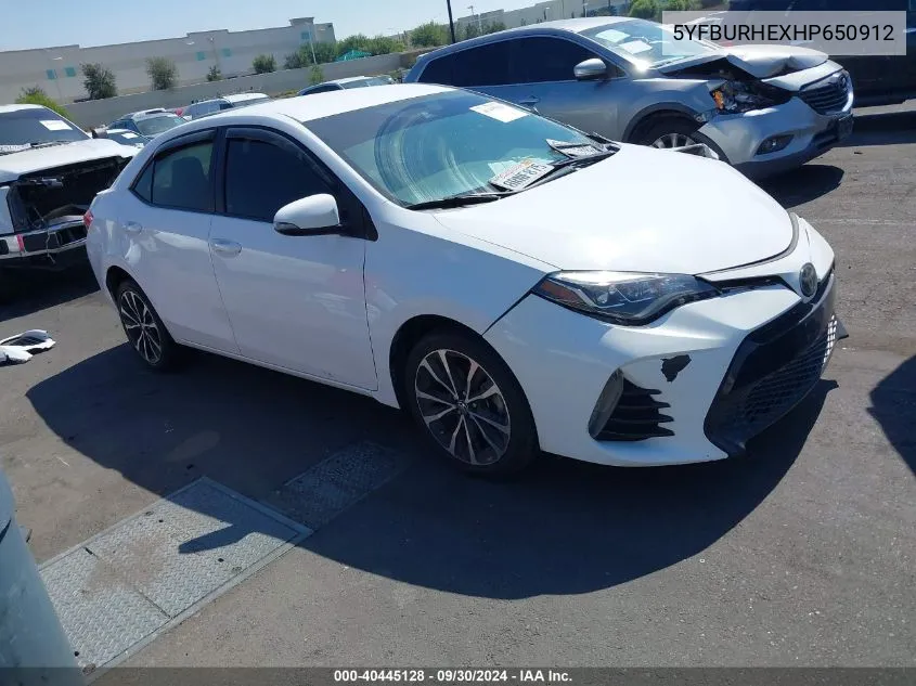 5YFBURHEXHP650912 2017 Toyota Corolla Se