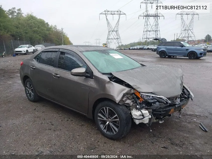 2017 Toyota Corolla Le VIN: 2T1BURHE0HC812112 Lot: 40445605