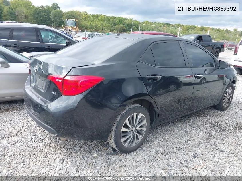 2017 Toyota Corolla Xle VIN: 2T1BURHE9HC869392 Lot: 40447600