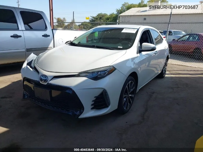 5YFBURHEXHP703687 2017 Toyota Corolla Se