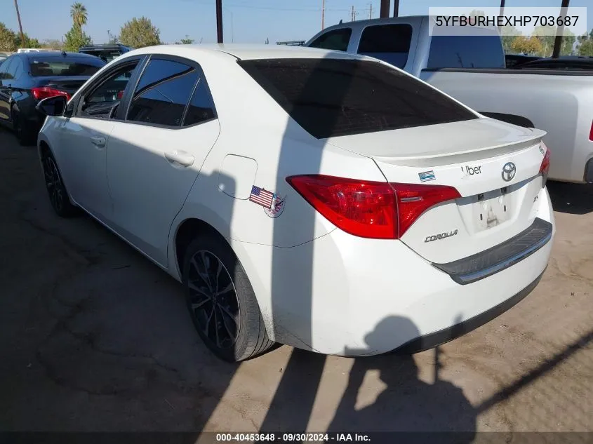 5YFBURHEXHP703687 2017 Toyota Corolla Se