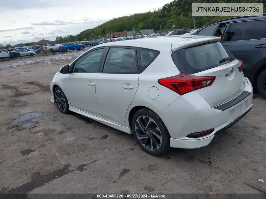 2017 Toyota Corolla Im VIN: JTNKARJE2HJ534736 Lot: 40455720