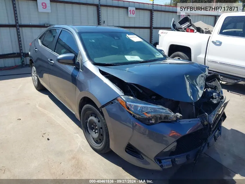 2017 Toyota Corolla Le VIN: 5YFBURHE7HP717871 Lot: 40461536