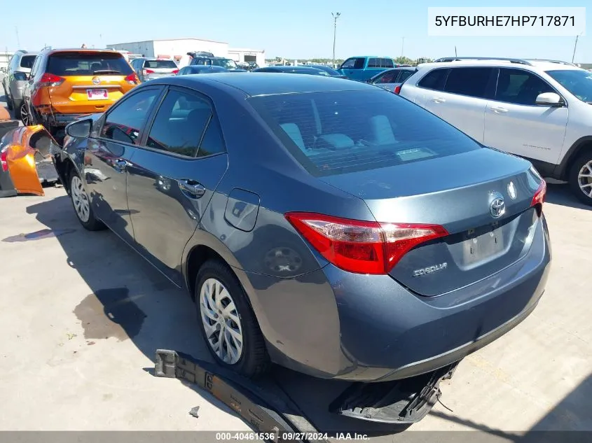 2017 Toyota Corolla Le VIN: 5YFBURHE7HP717871 Lot: 40461536