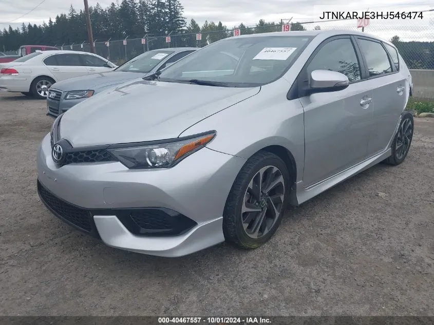 2017 Toyota Corolla Im VIN: JTNKARJE3HJ546474 Lot: 40467557