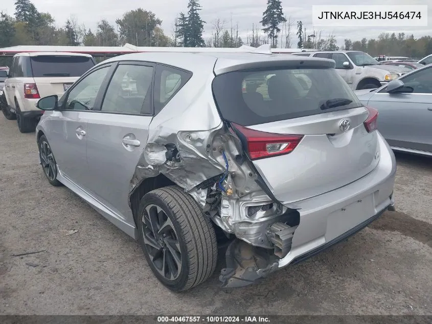 2017 Toyota Corolla Im VIN: JTNKARJE3HJ546474 Lot: 40467557