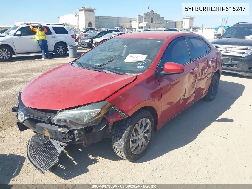 5YFBURHE2HP615247 2017 Toyota Corolla Le