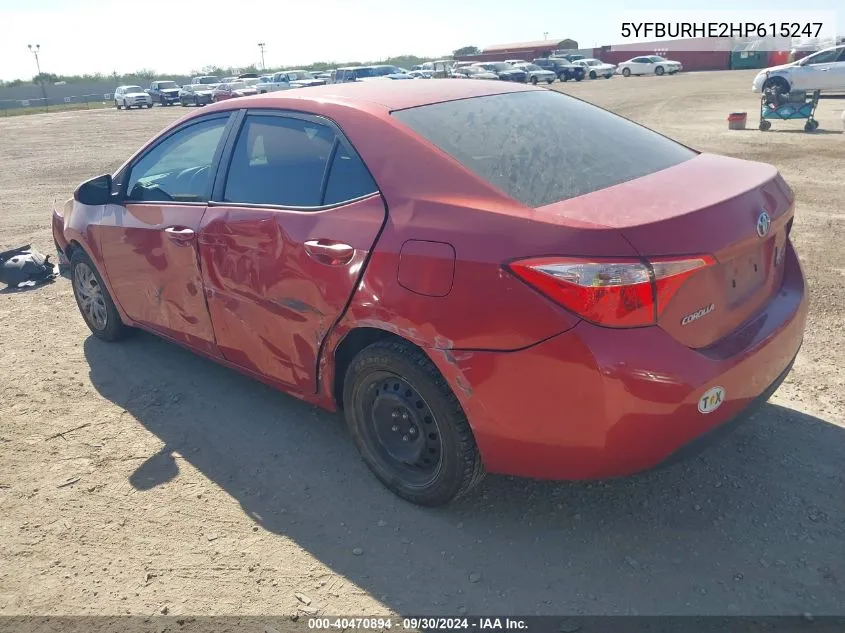 5YFBURHE2HP615247 2017 Toyota Corolla Le