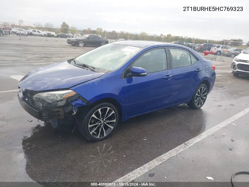 2017 Toyota Corolla Se VIN: 2T1BURHE5HC769323 Lot: 40590973