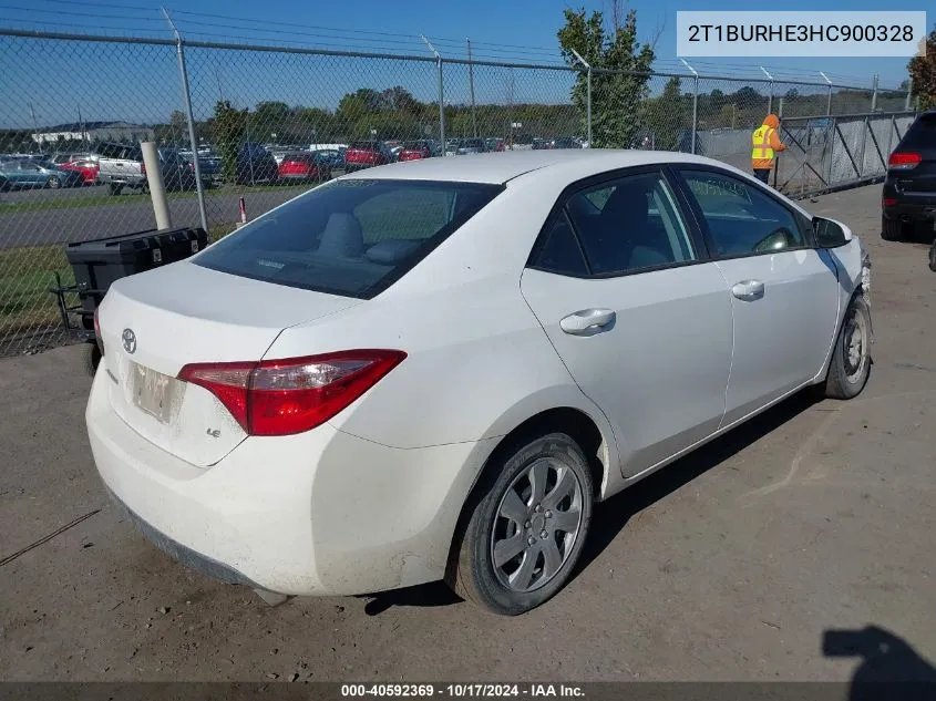 2017 Toyota Corolla Le VIN: 2T1BURHE3HC900328 Lot: 40592369