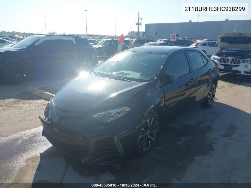 2017 Toyota Corolla Se VIN: 2T1BURHE3HC938299 Lot: 40595818