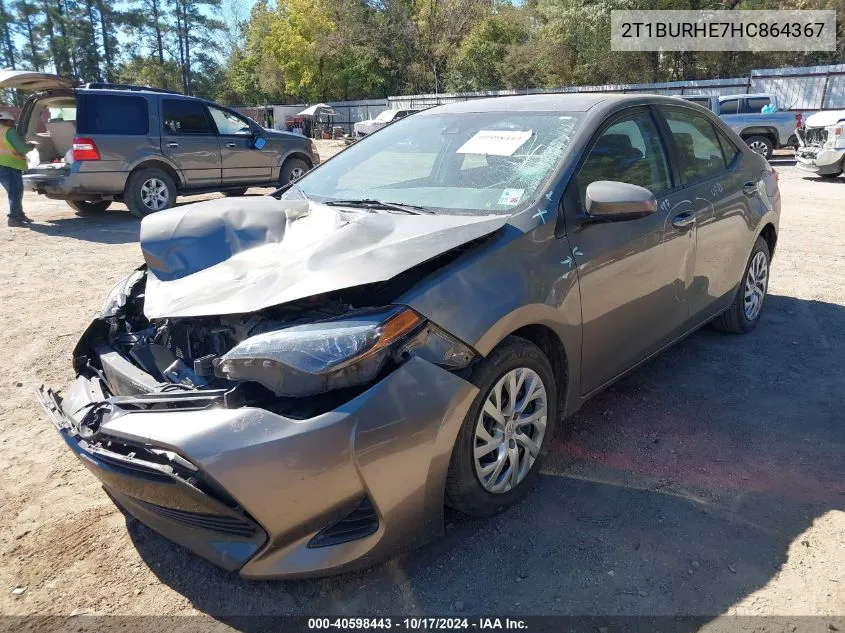 2017 Toyota Corolla Le VIN: 2T1BURHE7HC864367 Lot: 40598443