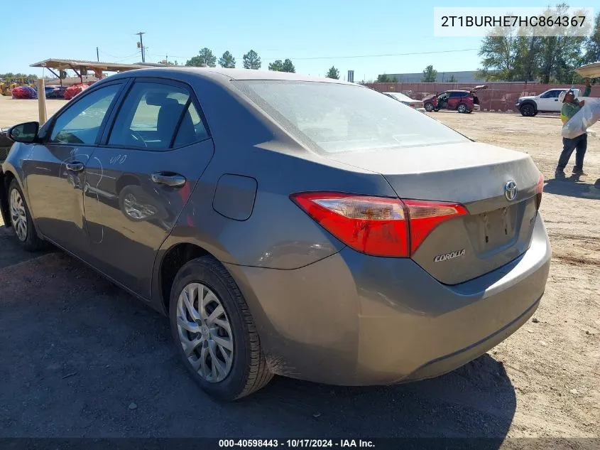 2017 Toyota Corolla Le VIN: 2T1BURHE7HC864367 Lot: 40598443