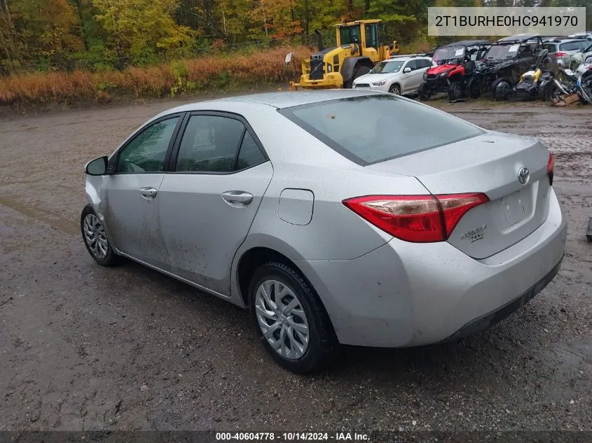 2017 Toyota Corolla Le VIN: 2T1BURHE0HC941970 Lot: 40604778