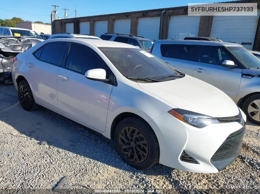 2017 Toyota Corolla Le VIN: 5YFBURHE5HP737133 Lot: 40641555