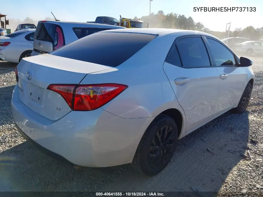 2017 Toyota Corolla Le VIN: 5YFBURHE5HP737133 Lot: 40641555