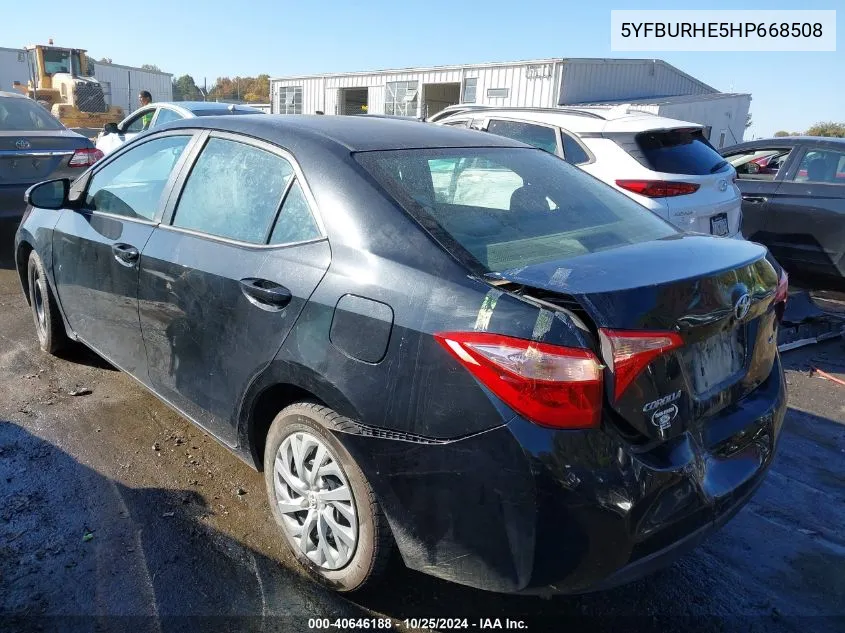 2017 Toyota Corolla Le VIN: 5YFBURHE5HP668508 Lot: 40646188